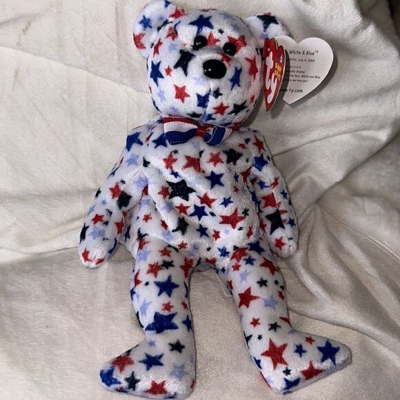 Ty Beanie Babies Bear  “Red White & Blue”! - Picture 4 of 6